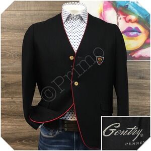 VINTAGE Mens Blazer Sport Coat Casual Jacket Size 42S Classic Wool Rich Boy Suit